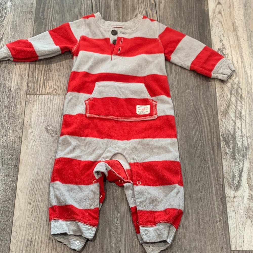 Carters Striped‎ Red and Gray Kids One Piece